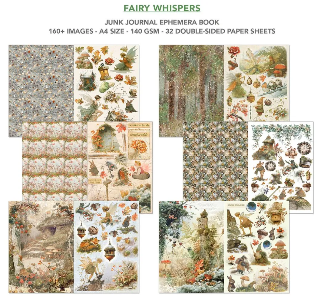Ciao Bella Papier-Bastelsets|Farb- & Motivblöcke>Junk Journal & Ephemera Book "Fairy Whisper"