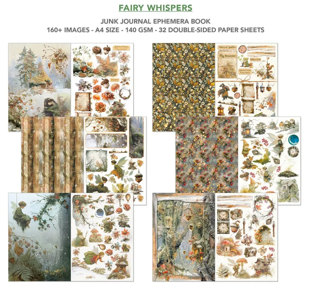 Ciao Bella Papier-Bastelsets|Farb- & Motivblöcke>Junk Journal & Ephemera Book "Fairy Whisper"