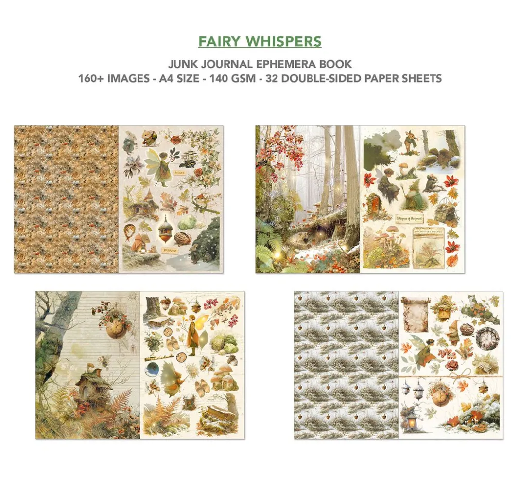 Ciao Bella Papier-Bastelsets|Farb- & Motivblöcke>Junk Journal & Ephemera Book "Fairy Whisper"
