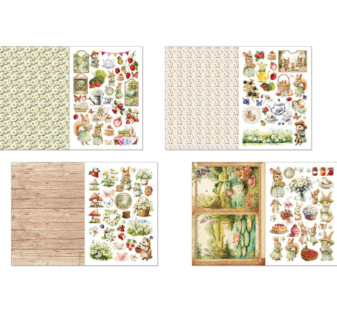 Ciao Bella Papier-Bastelsets|Farb- & Motivblöcke>Junk Journal & Ephemera Book "Woodland Party"