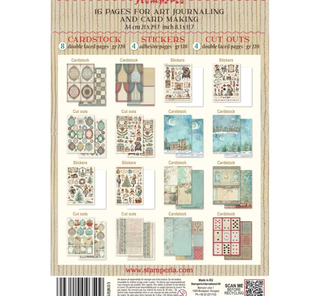 Stamperia Farb- & Motivblöcke|Scrapbooking>Junk Journal Book "Alice in Christmas"