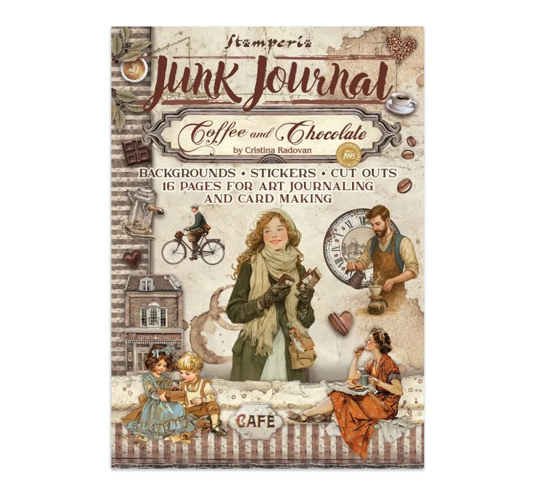 Stamperia Scrapbooking|Papier-Bastelsets>Junk Journal Book "Coffee and Chocolate"