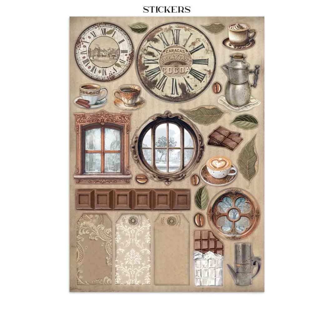 Stamperia Scrapbooking|Papier-Bastelsets>Junk Journal Book "Coffee and Chocolate"