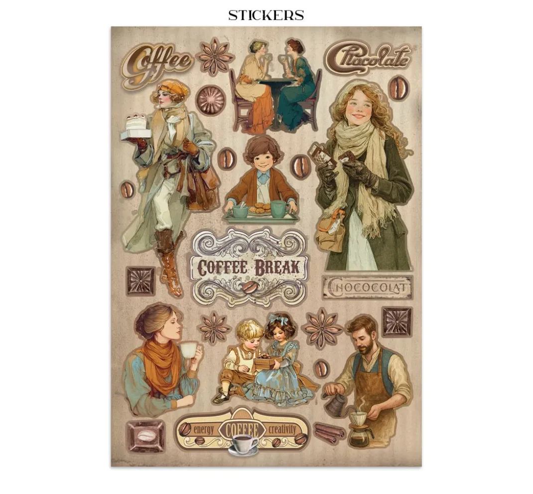 Stamperia Scrapbooking|Papier-Bastelsets>Junk Journal Book "Coffee and Chocolate"