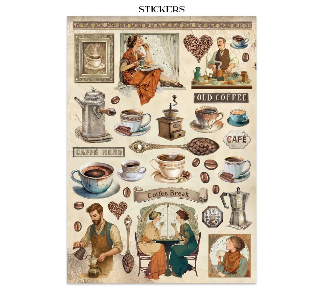 Stamperia Scrapbooking|Papier-Bastelsets>Junk Journal Book "Coffee and Chocolate"