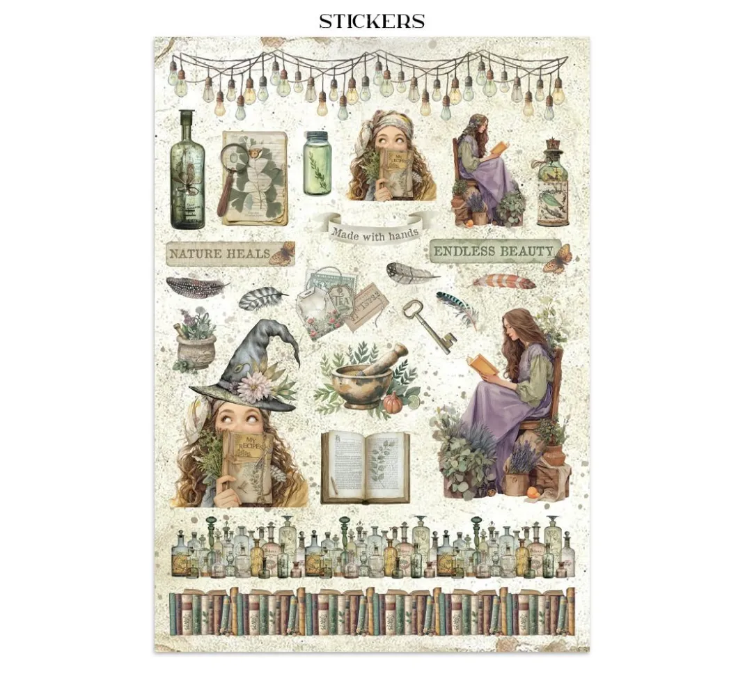 Stamperia Scrapbooking|Papier-Bastelsets>Junk Journal Book "Herbarium Silvae"