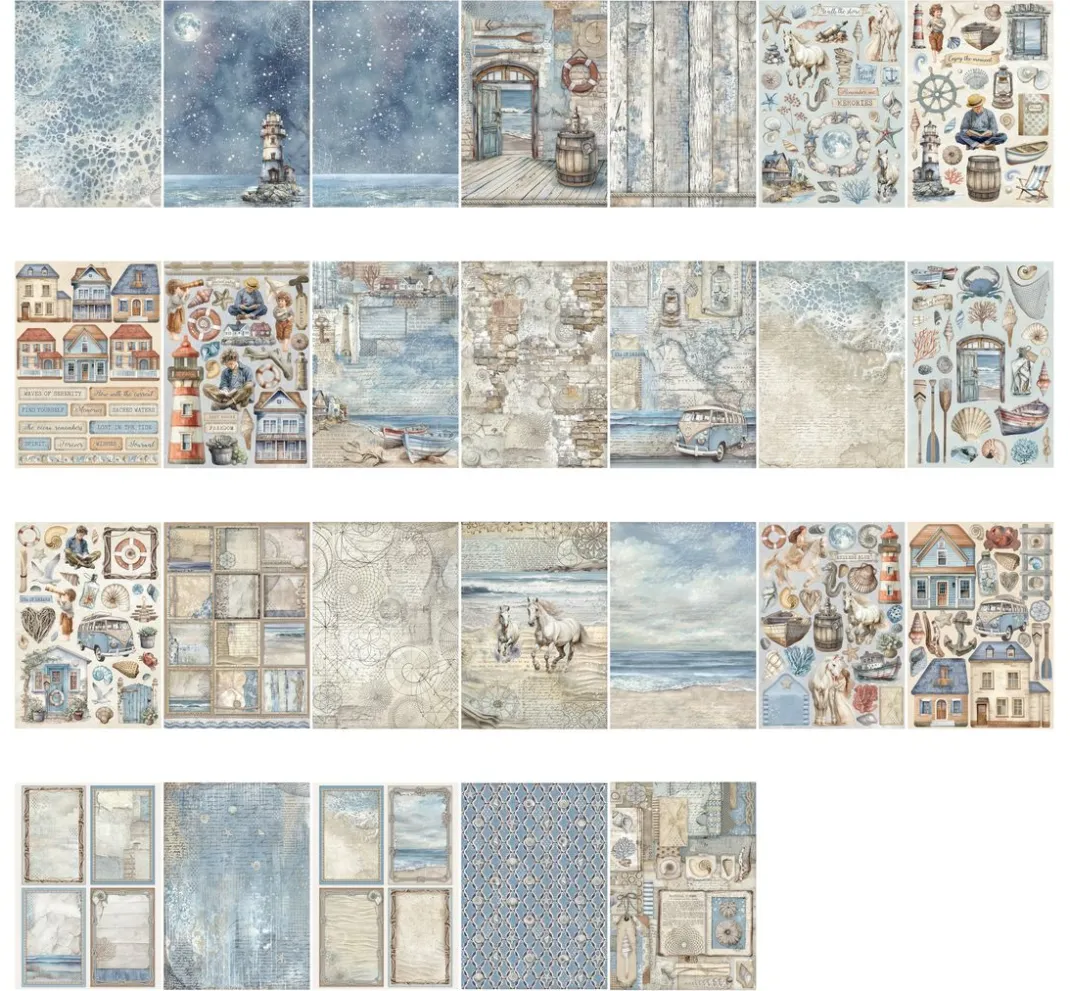Stamperia Scrapbooking|Papier-Bastelsets>Junk Journal Book "Silent Sea"