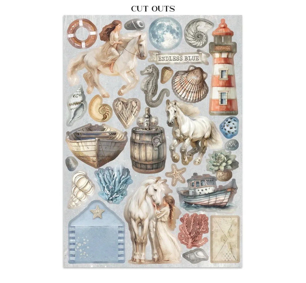 Stamperia Scrapbooking|Papier-Bastelsets>Junk Journal Book "Silent Sea"
