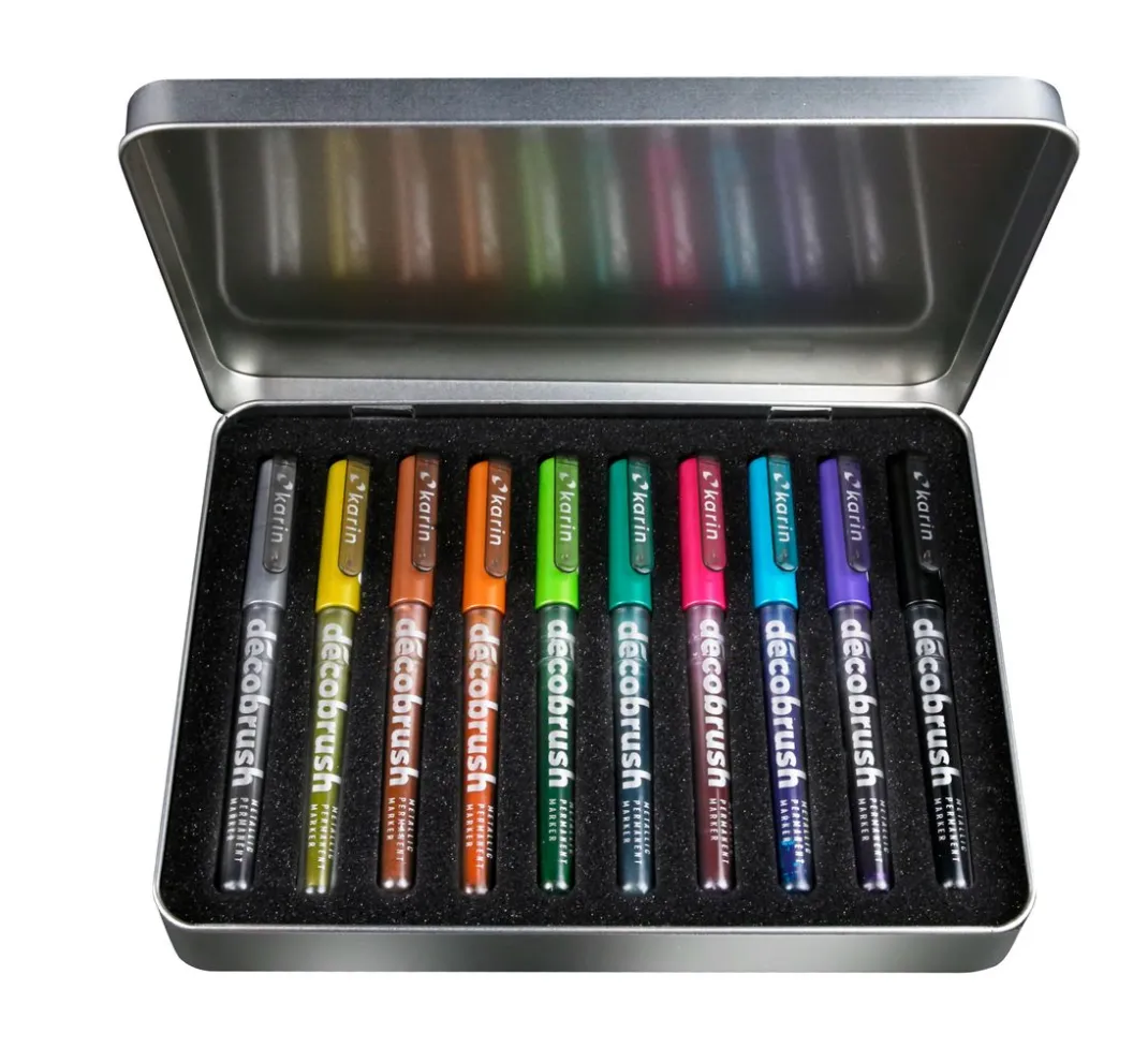 karin Stifte|Kartengestaltung>Decobrush Metallic, 10 colours set