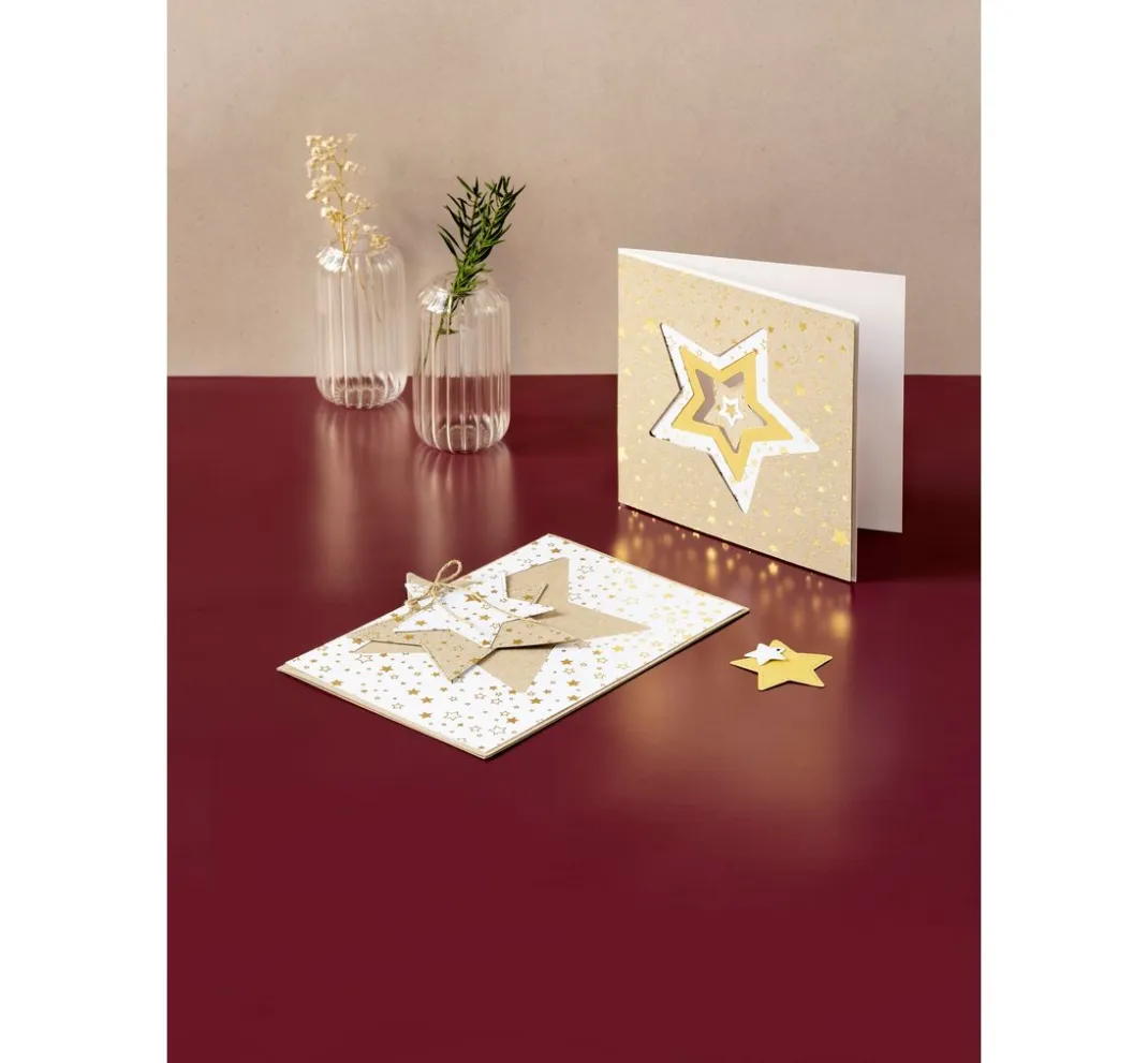 Kinder Heyda Papier|Tonpapier & Fotokarton>Karton-Block "Sterne" Gold/Silber