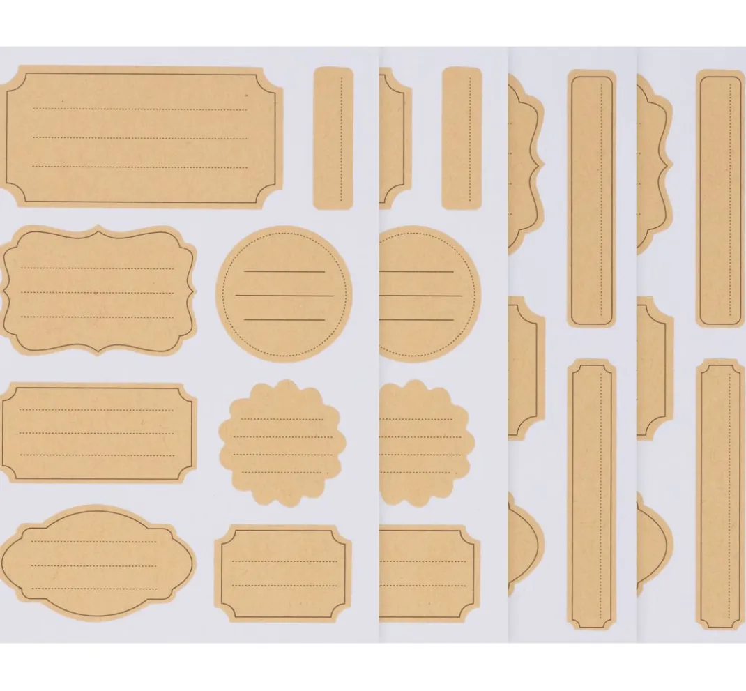 Meyco Scrapbooking|Kartengestaltung>Kraftpapier Sticker "Etiketten liniert"