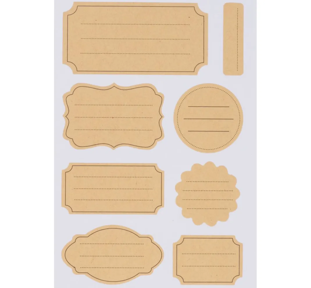 Meyco Scrapbooking|Kartengestaltung>Kraftpapier Sticker "Etiketten liniert"