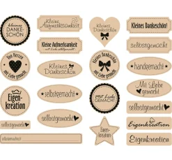 Meyco Scrapbooking|Kartengestaltung>Kraftpapier-Sticker "Selbstgemacht"