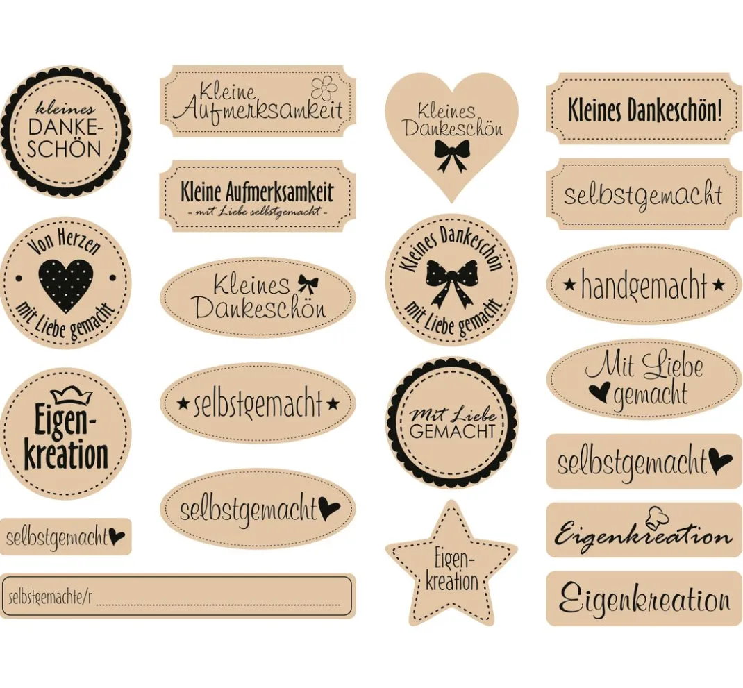 Meyco Scrapbooking|Kartengestaltung>Kraftpapier-Sticker "Selbstgemacht"