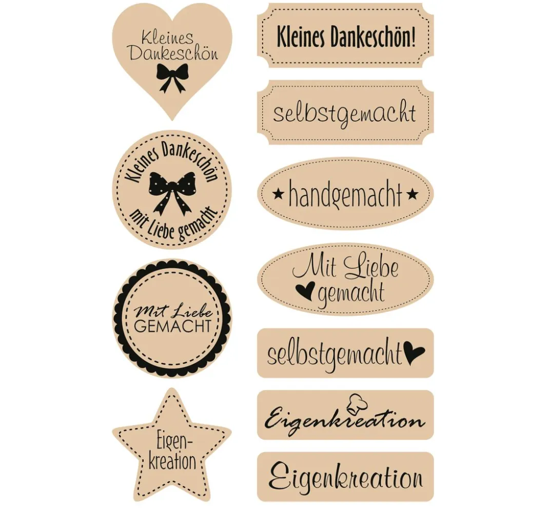 Meyco Scrapbooking|Kartengestaltung>Kraftpapier-Sticker "Selbstgemacht"