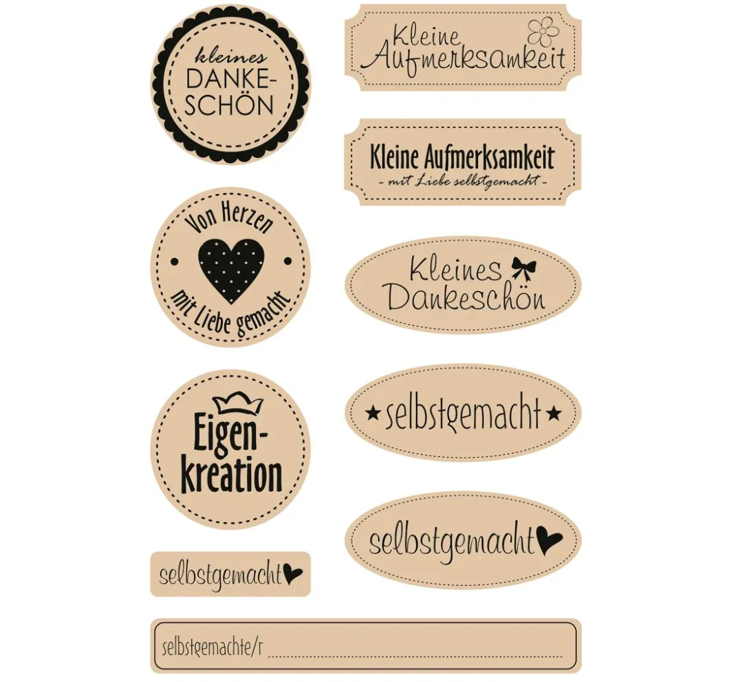 Meyco Scrapbooking|Kartengestaltung>Kraftpapier-Sticker "Selbstgemacht"