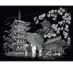 Kinder Royal Langnickel Kratzbilder|Kratzbilder>Kratzbild "Kyoto Temple"