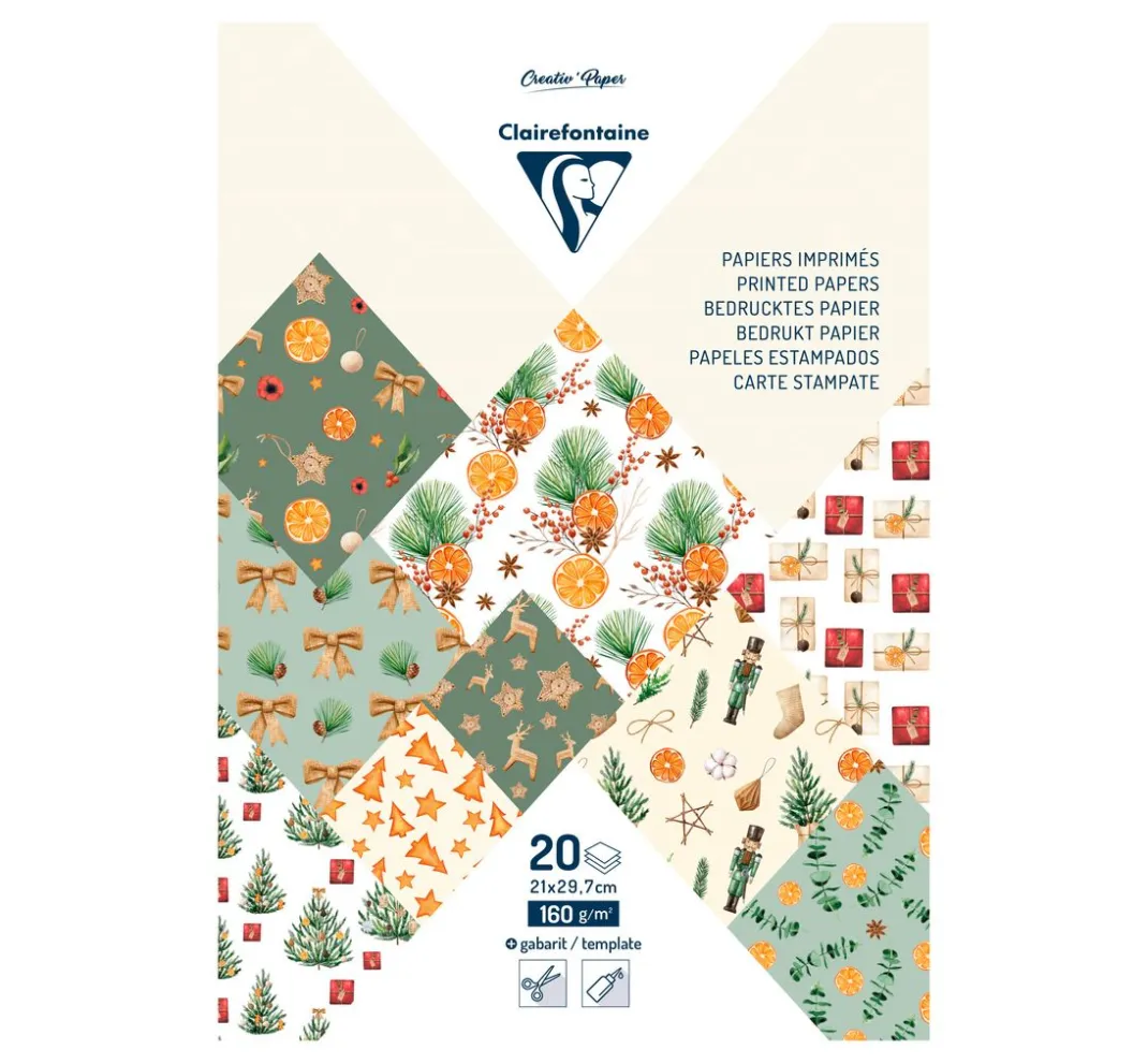 Kinder Clairefontaine Farb- & Motivblöcke|Papier>Kreativblock "Christmas Time"