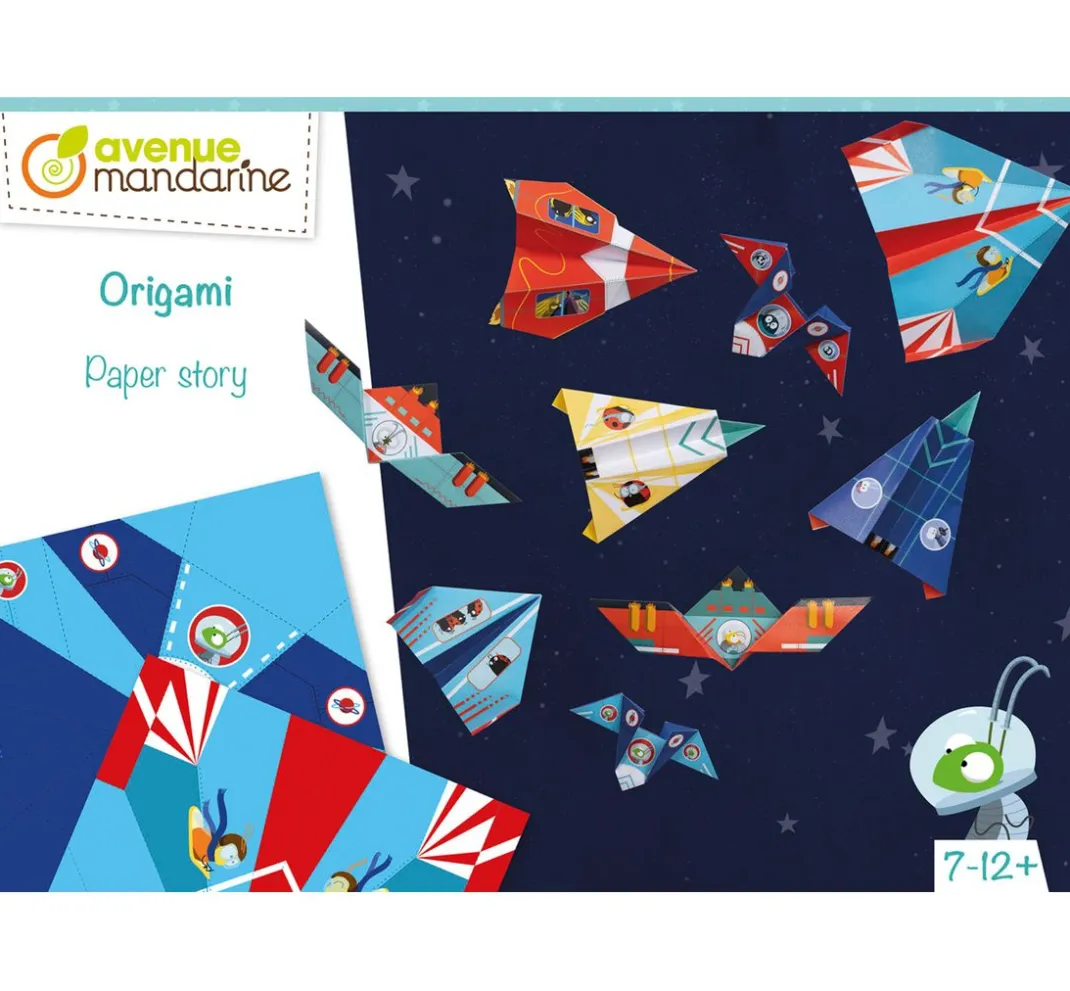 Kinder My Mandarine Papier-Bastelsets|Origami & Papier Falten>Kreativ-Box Origami "Flugzeuge und Raketen"
