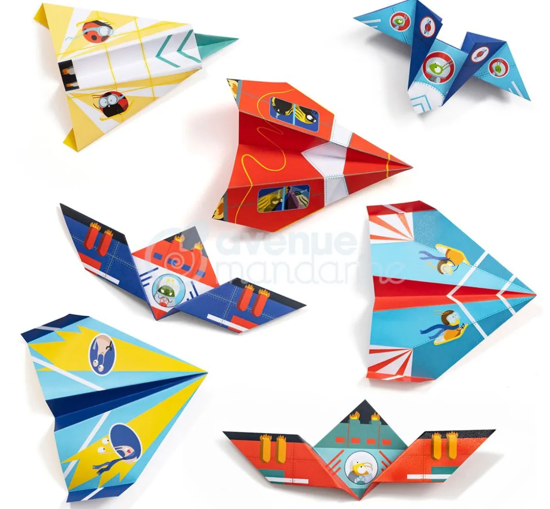 Kinder My Mandarine Papier-Bastelsets|Origami & Papier Falten>Kreativ-Box Origami "Flugzeuge und Raketen"