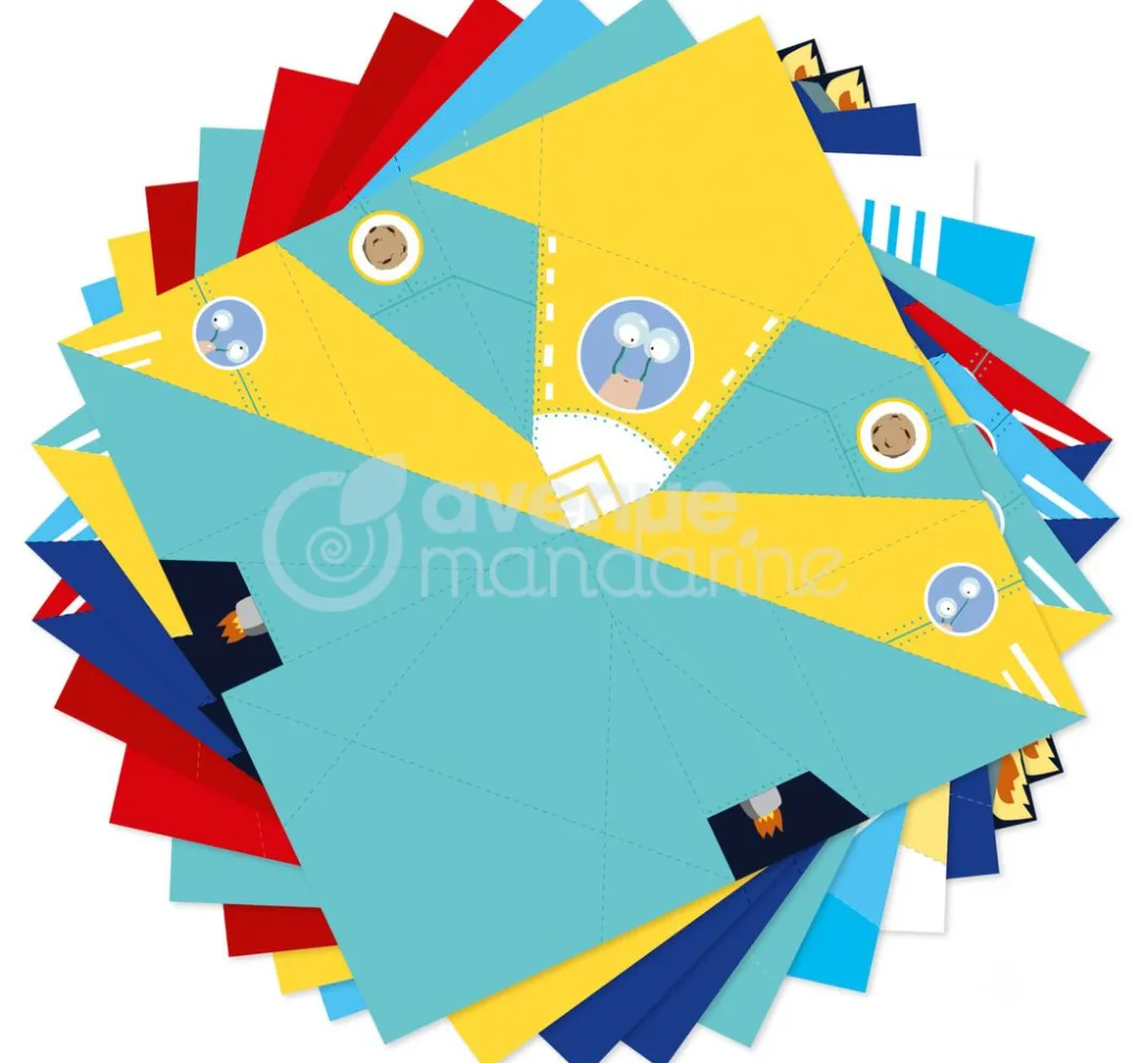 Kinder My Mandarine Papier-Bastelsets|Origami & Papier Falten>Kreativ-Box Origami "Flugzeuge und Raketen"