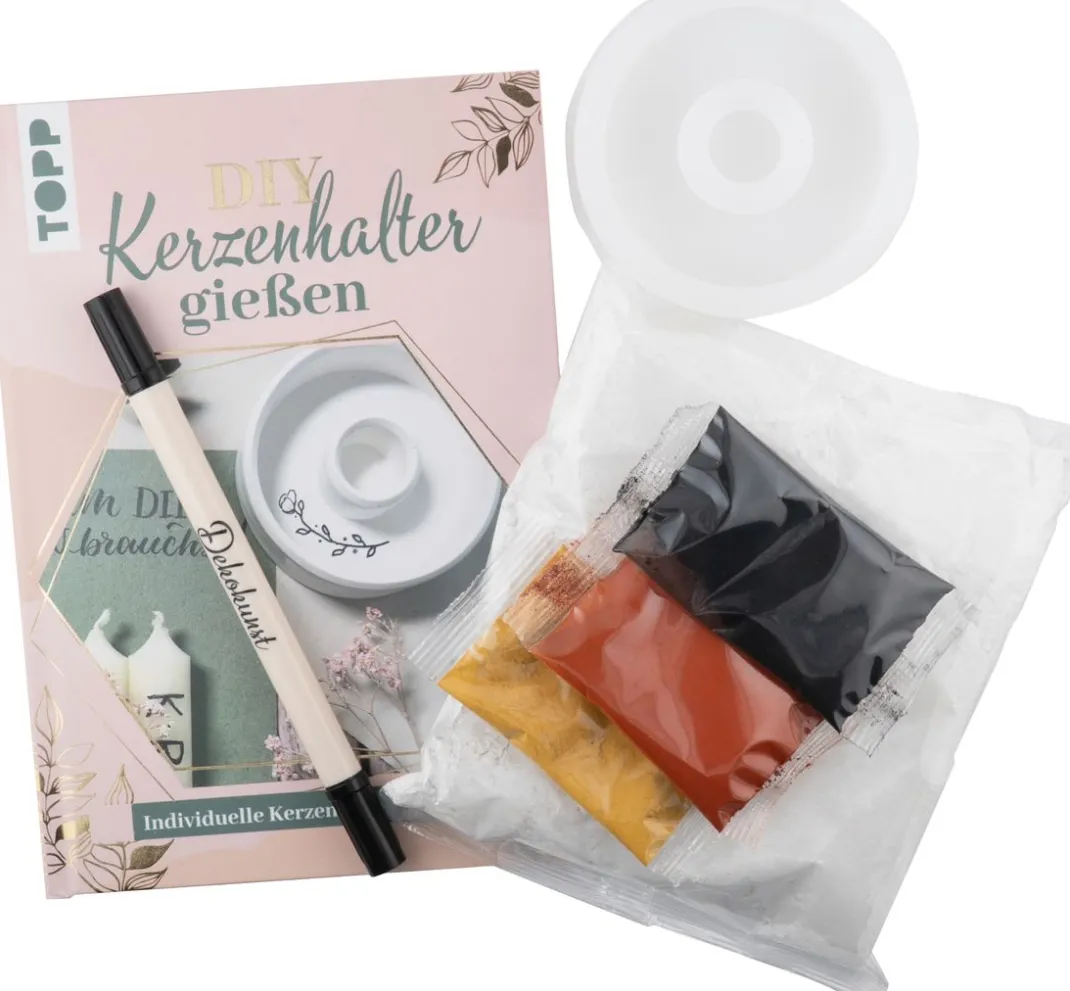 Topp Gieß-Sets|Sets>Kreativ-Set "Kerzenhalter gießen"