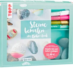 Topp Malbücher|Bastelsets>Kreativ-Set "Steine bemalen im Boho-Look"