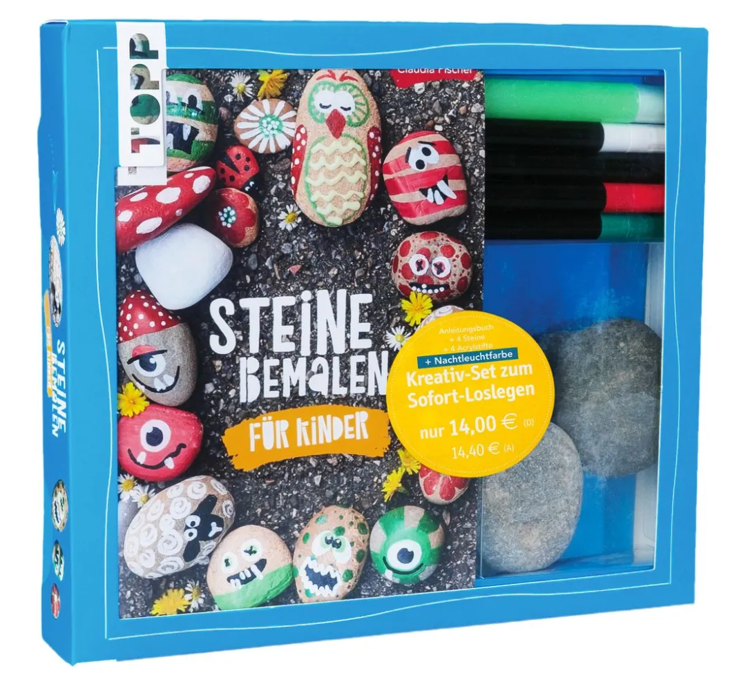 Kinder Topp Kinderbücher|Bücher>Kreativ-Set "Steine bemalen für Kinder"