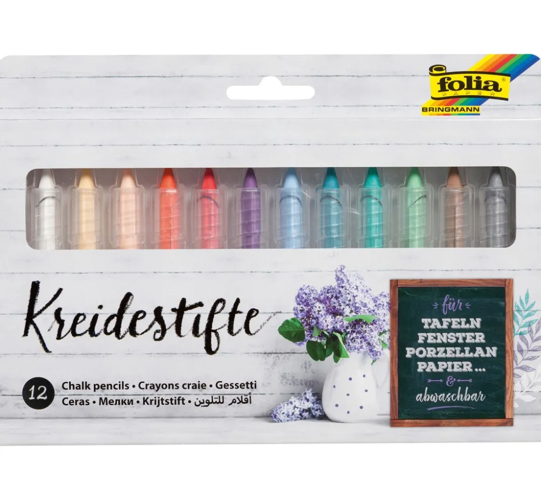 folia Kreidefarbe|Stifte>Kreidestifte, farbig sortiert