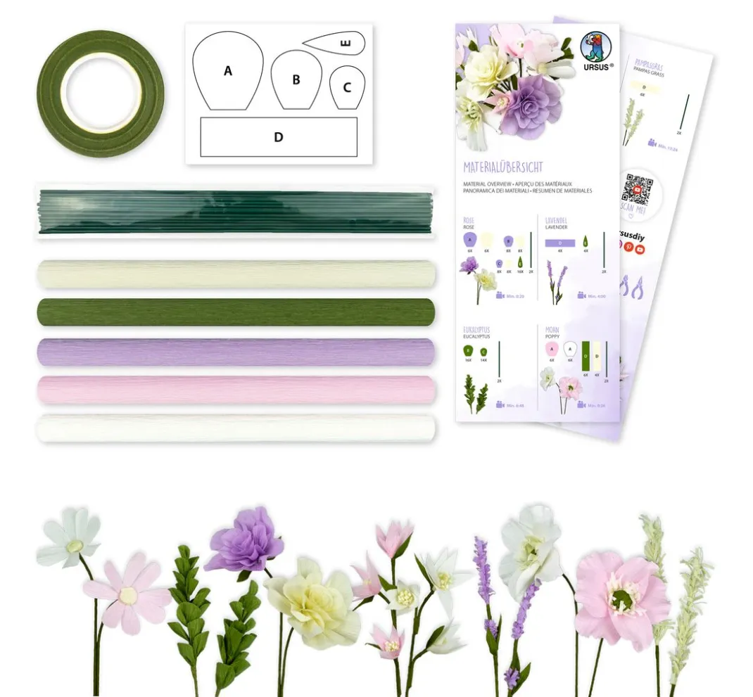 Kinder URSUS Papier>Krepppapier-Blumen-Set