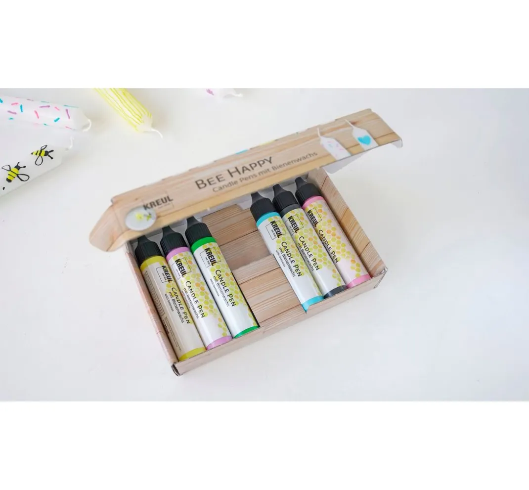Kreul Kerzen Gestalten|Bastelsets>Candle Pen "Bee Happy", 6er Set