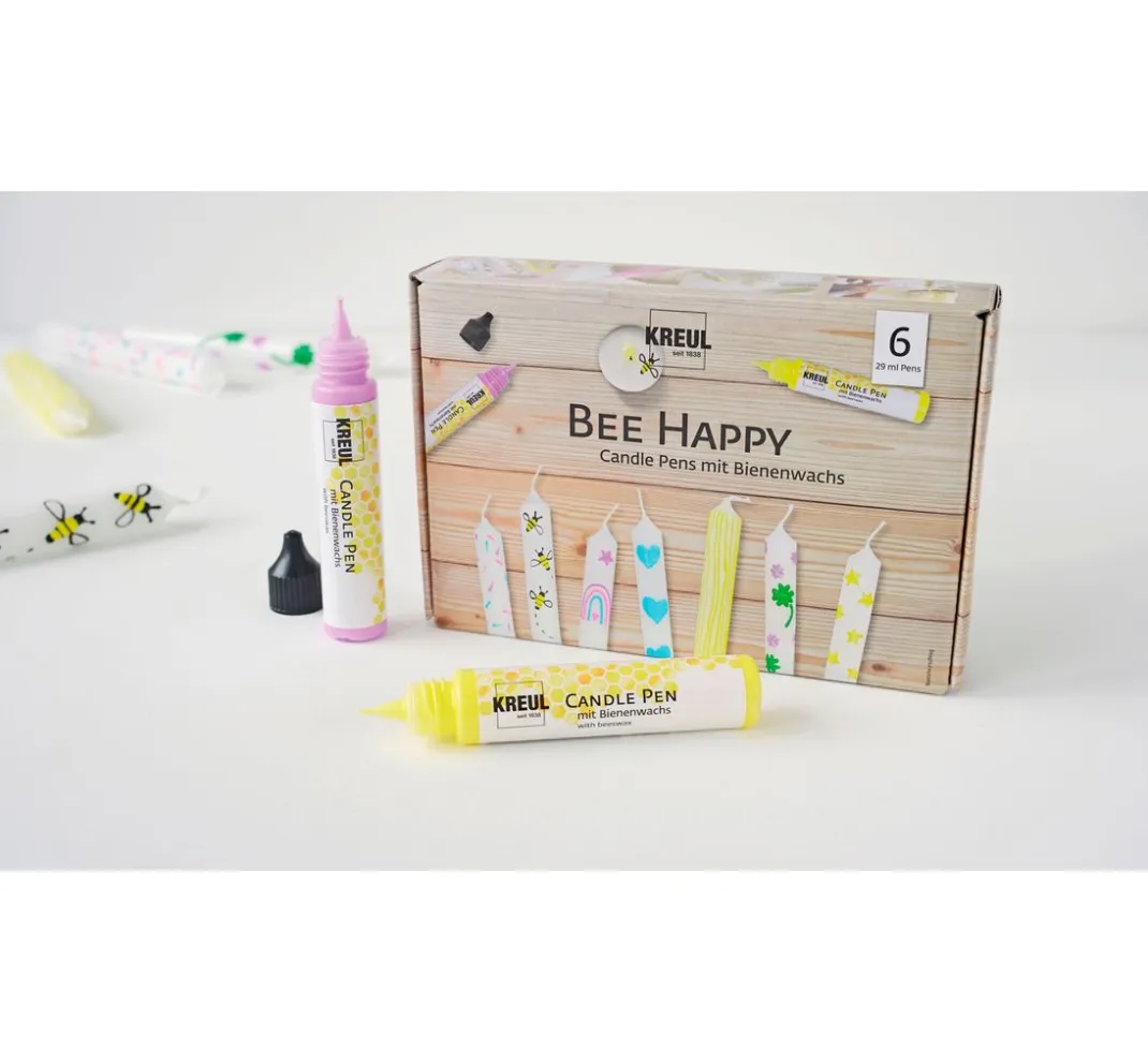 Kreul Kerzen Gestalten|Bastelsets>Candle Pen "Bee Happy", 6er Set