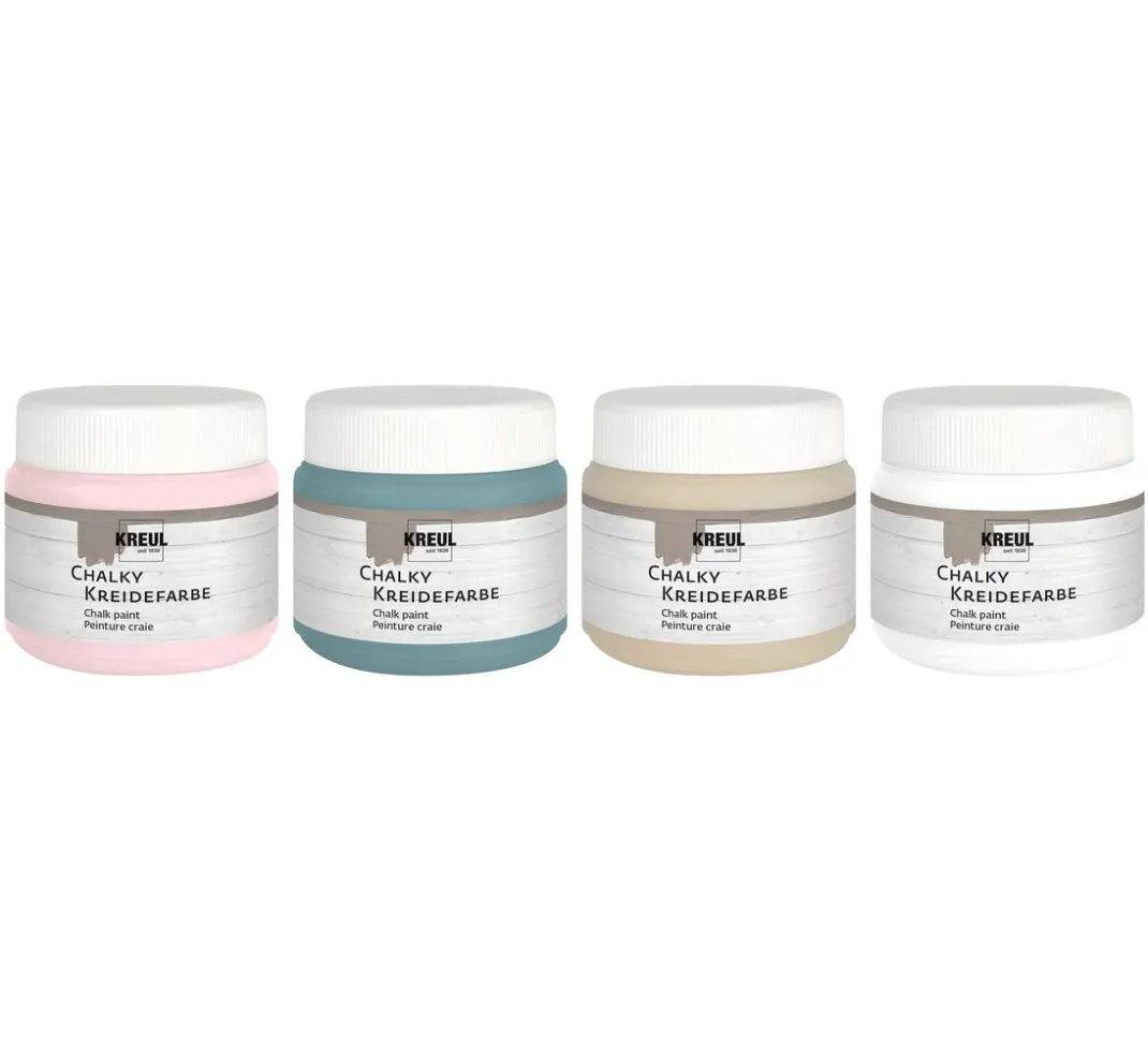 Kreul Kreative Kreidefarbe|Effektfarbe>KREUL Chalky Kreidefarben Basis-Set, 4 x 150 ml