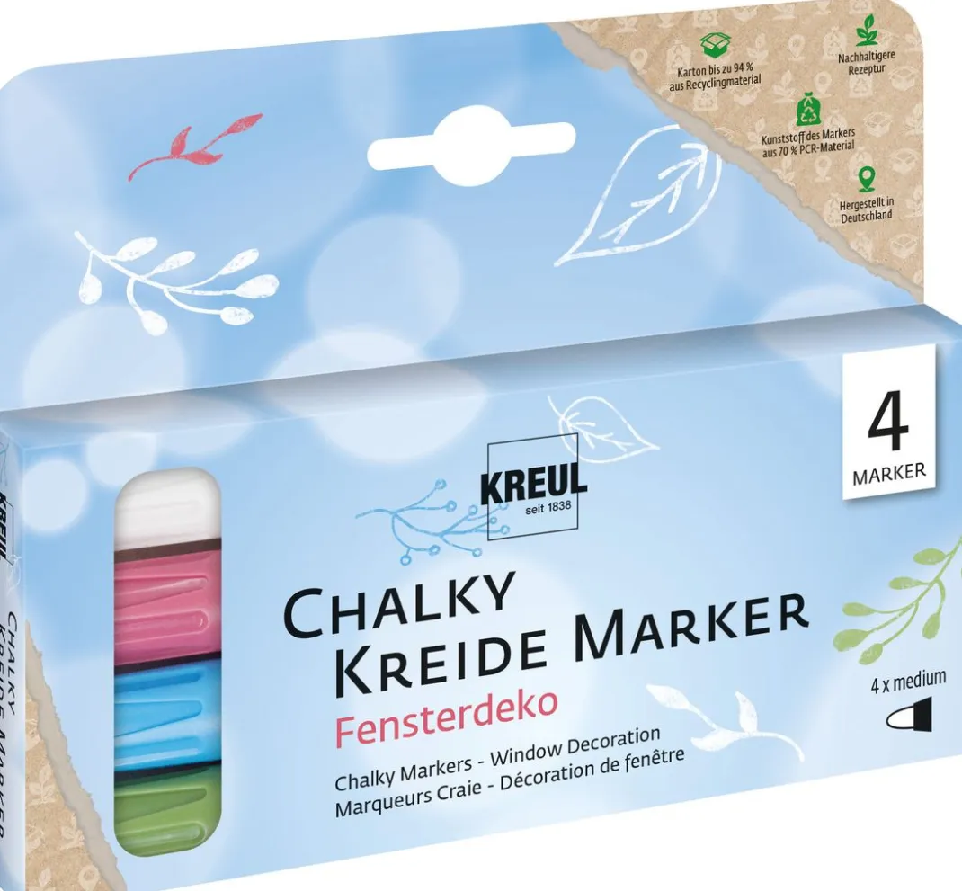 Kreul Kreative Tafelfarbe|Kreidefarbe>KREUL Chalky Kreidemarker "Fensterdeko"