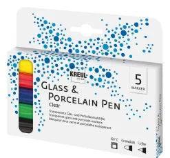 Kreul Kreative Stifte>KREUL Glass & Procelain Pen "Clear", 5er-Set