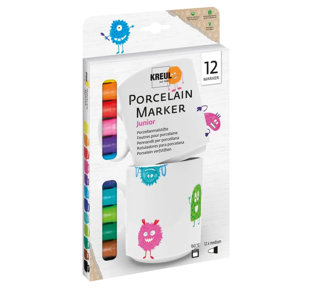 Kreul Kreative Glas- & Porzellanmalerei|Stifte>KREUL Porcelain Pen easy, 12-Set