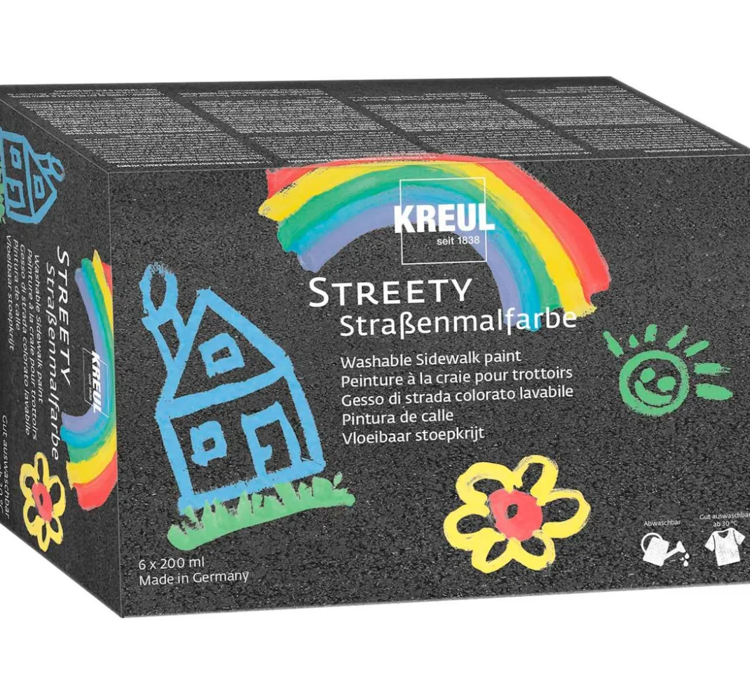 Kinder Kreul Bastelfarbe|Kreidefarbe>Streety Straßenmalfarbe "6er-Set"