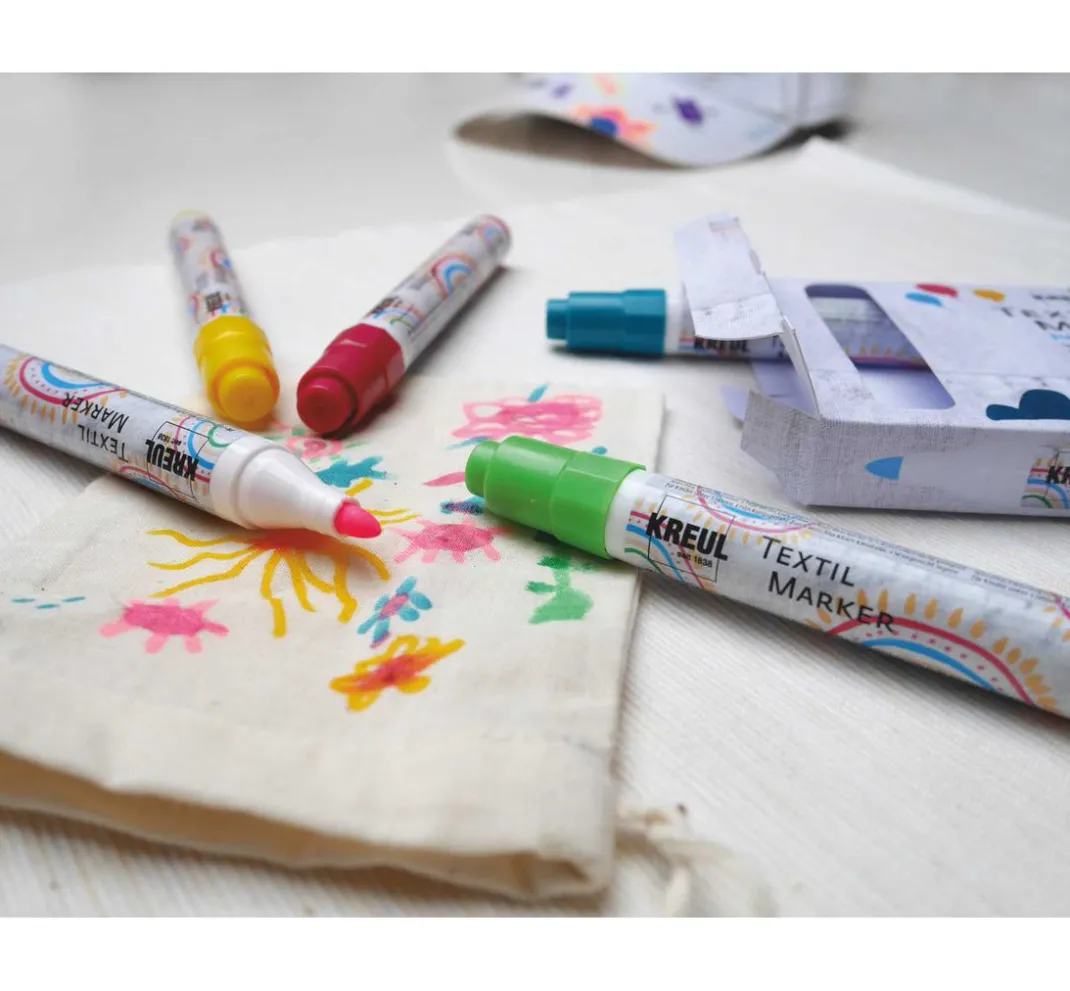 Kinder Kreul Stifte & Marker|Farbsets>Textil Marker medium "Junior", 5er-Set