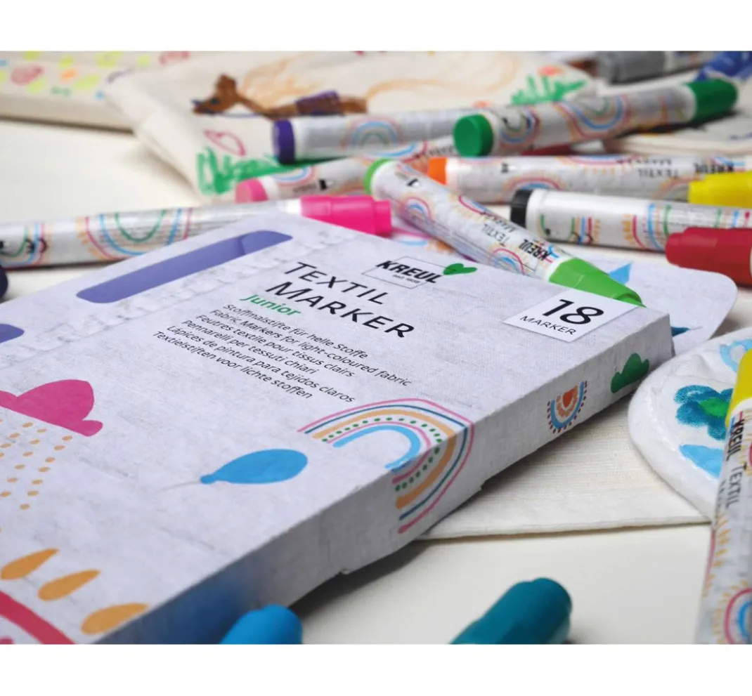 Kreul Kreative Textilfarbe|Stifte>KREUL Textil Marker medium "Junior", 18er-Set