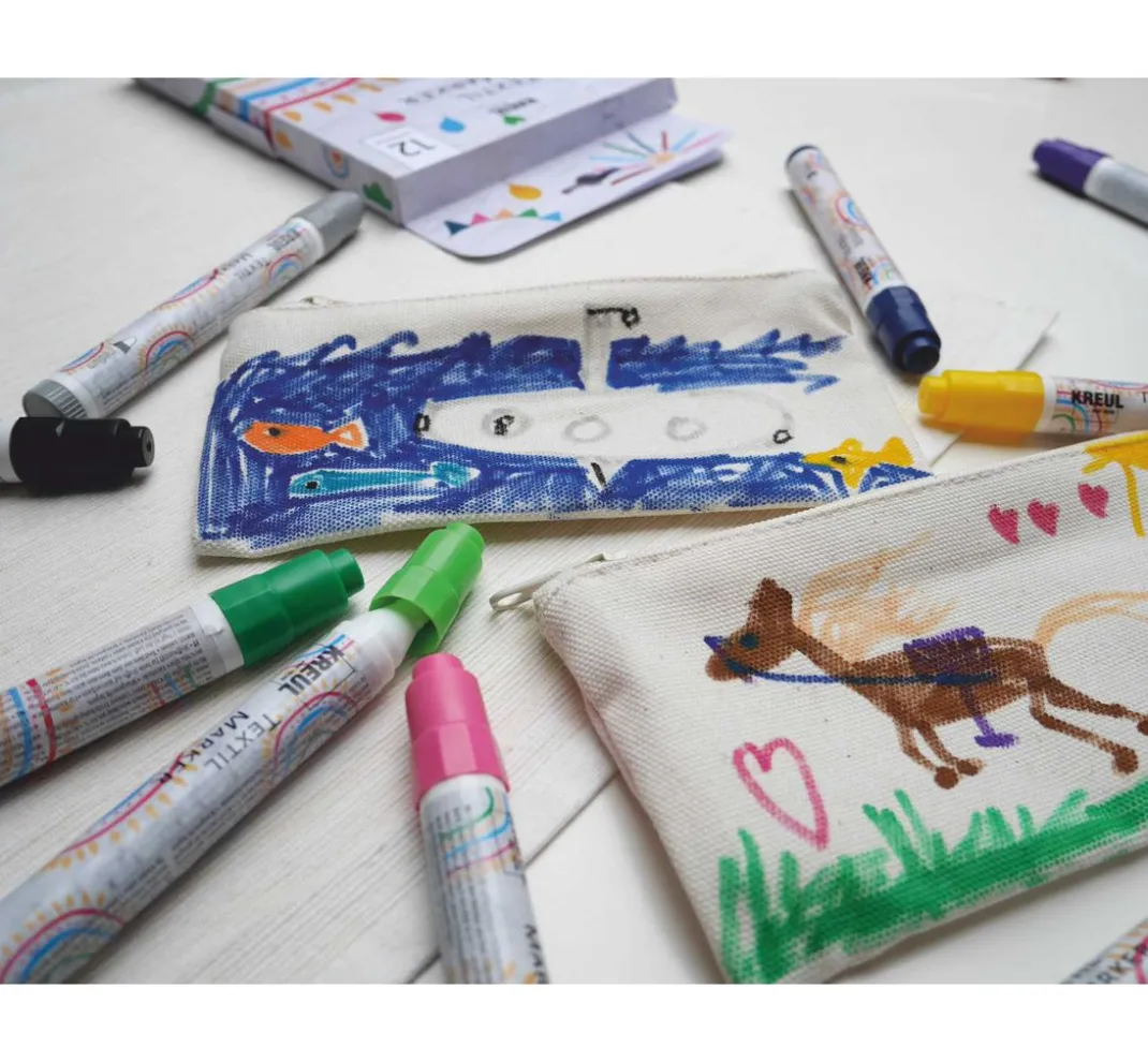 Kinder Kreul Kreative Stifte & Marker|Textilfarbe>KREUL Textil Marker medium "Junior", 12er-Set