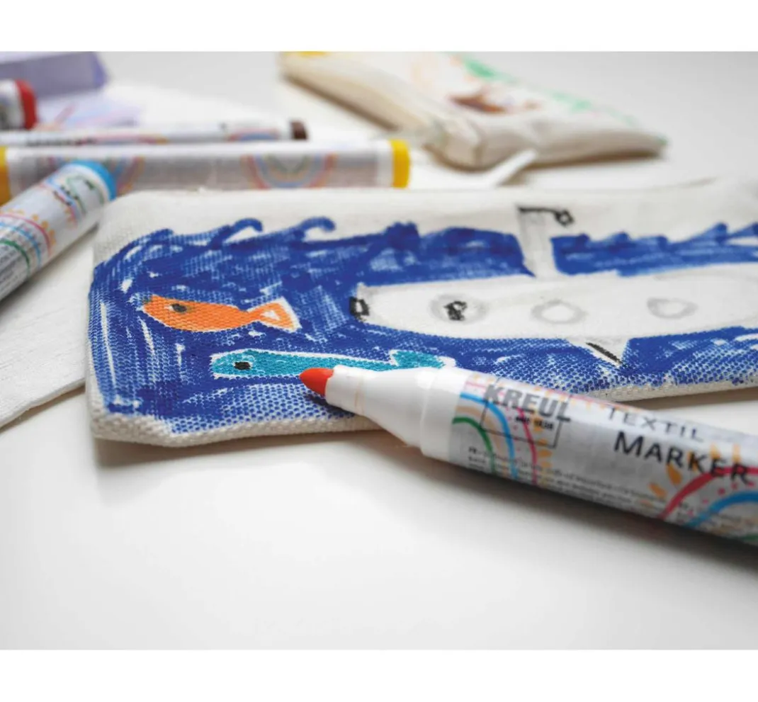 Kinder Kreul Kreative Stifte & Marker|Textilfarbe>KREUL Textil Marker medium "Junior", 12er-Set