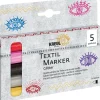 Kreul Textilfarbe|Farbsets>Textil Marker medium "Glitter", 5er-Set