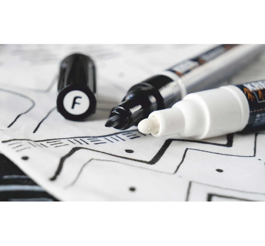 Kreul Textilfarbe|Farbsets>Textil Marker Opak "Black & White", 4er-Set