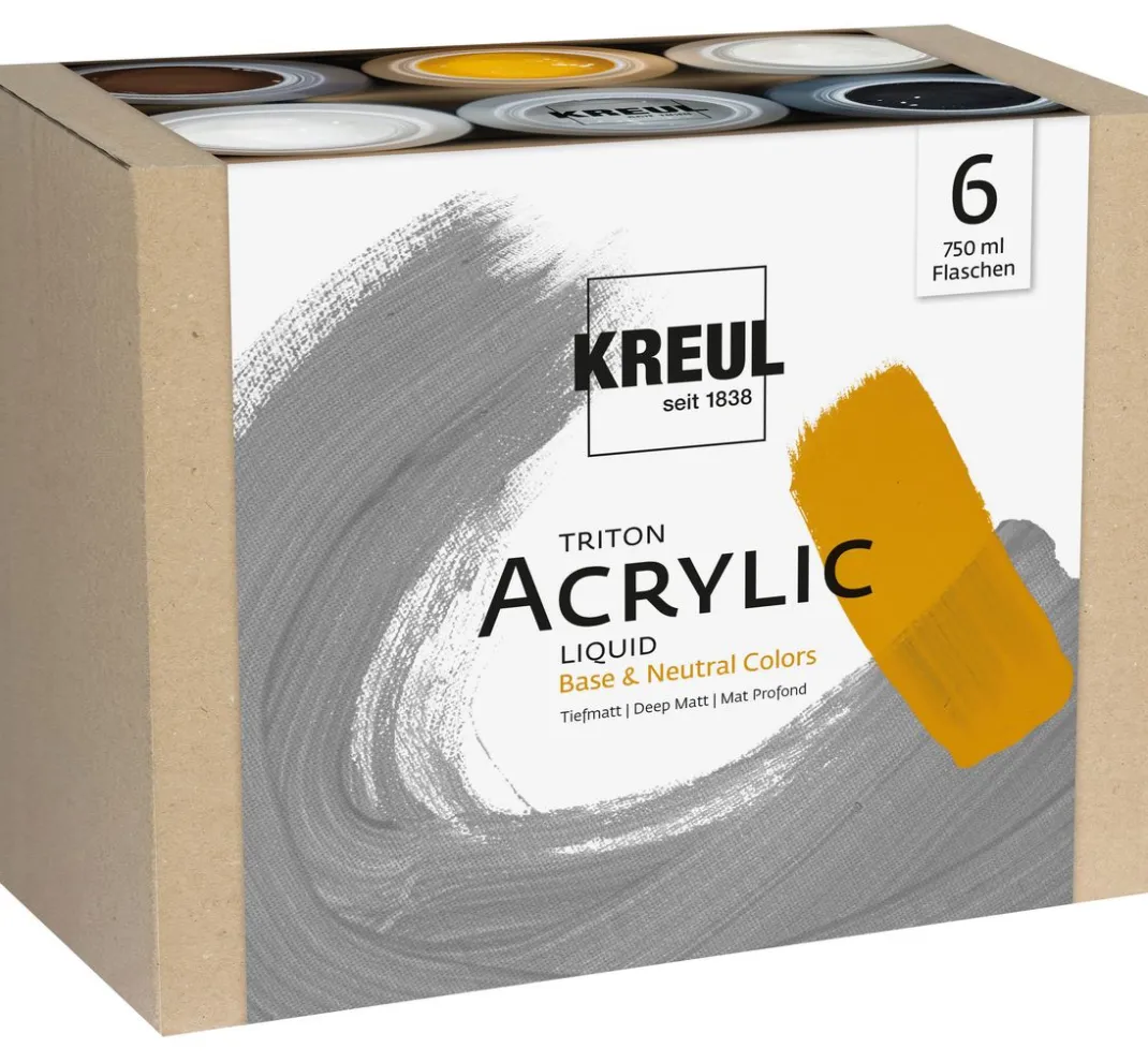 Kreul Künstler Künstlerfarbe>KREUL Triton Acrylic Liquid Set "Base & Neutral Colors"