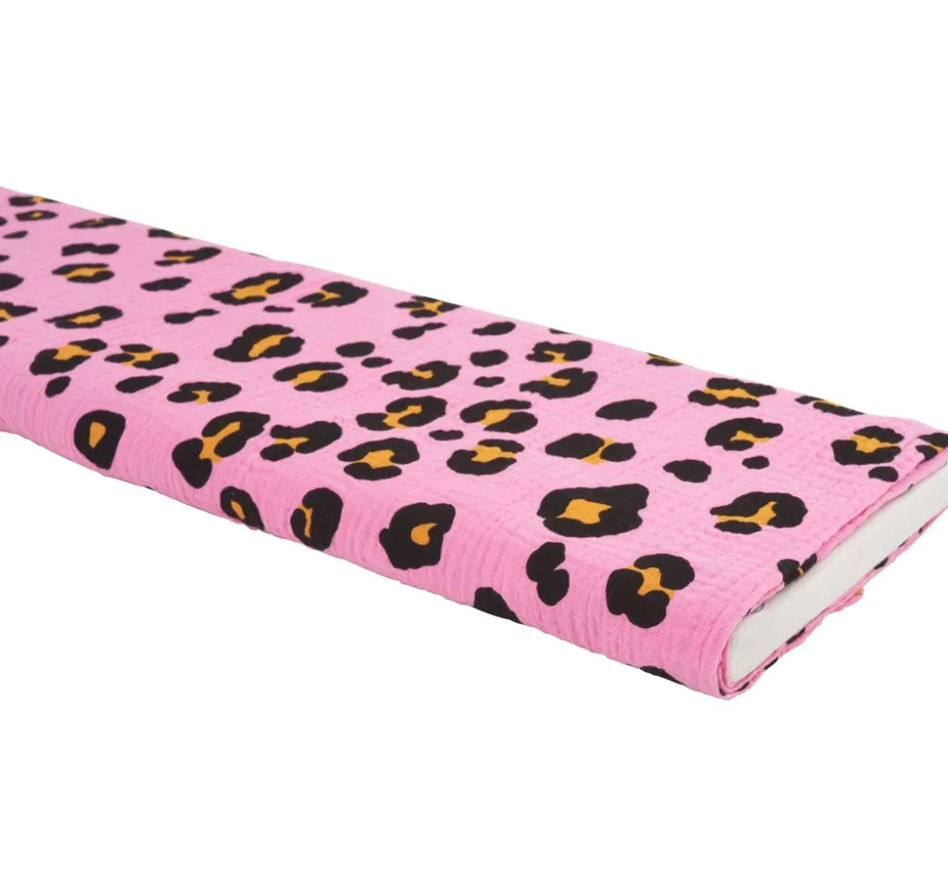 Rico Design Musselin Stoff|Baumwollstoff>Krinkel-Musselin Baumwoll-Stoff "Acid Leo"