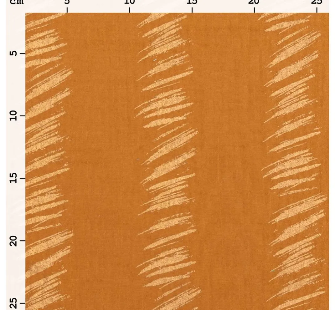 Rico Design Musselin Stoff|Stoff Meterware>Krinkel-Musselin Baumwoll-Stoff mit Gold-Effekt "Transformation" Crush Stipes