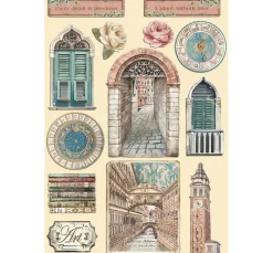 Stamperia Dekoelemente>Lasercut-Motive "Venice City of Art"