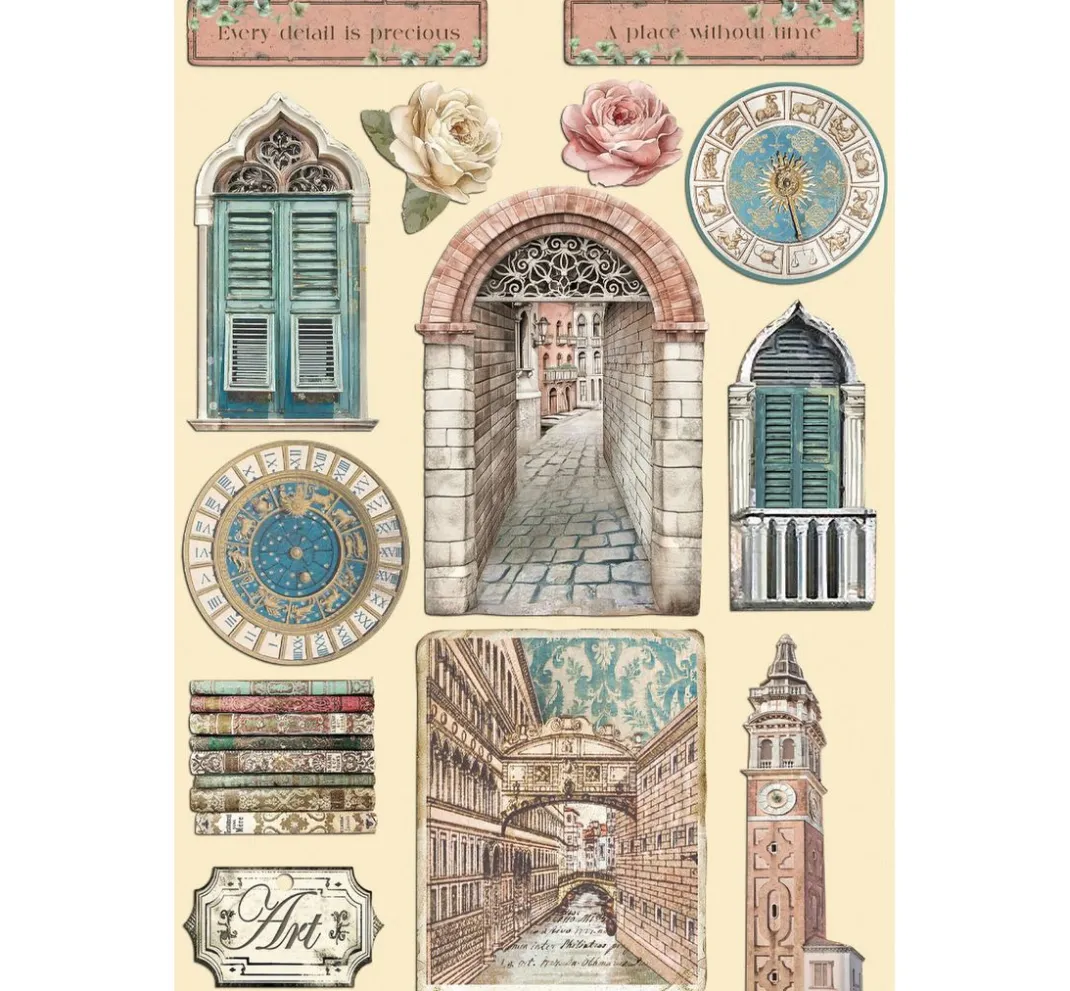 Stamperia Dekoelemente>Lasercut-Motive "Venice City of Art"