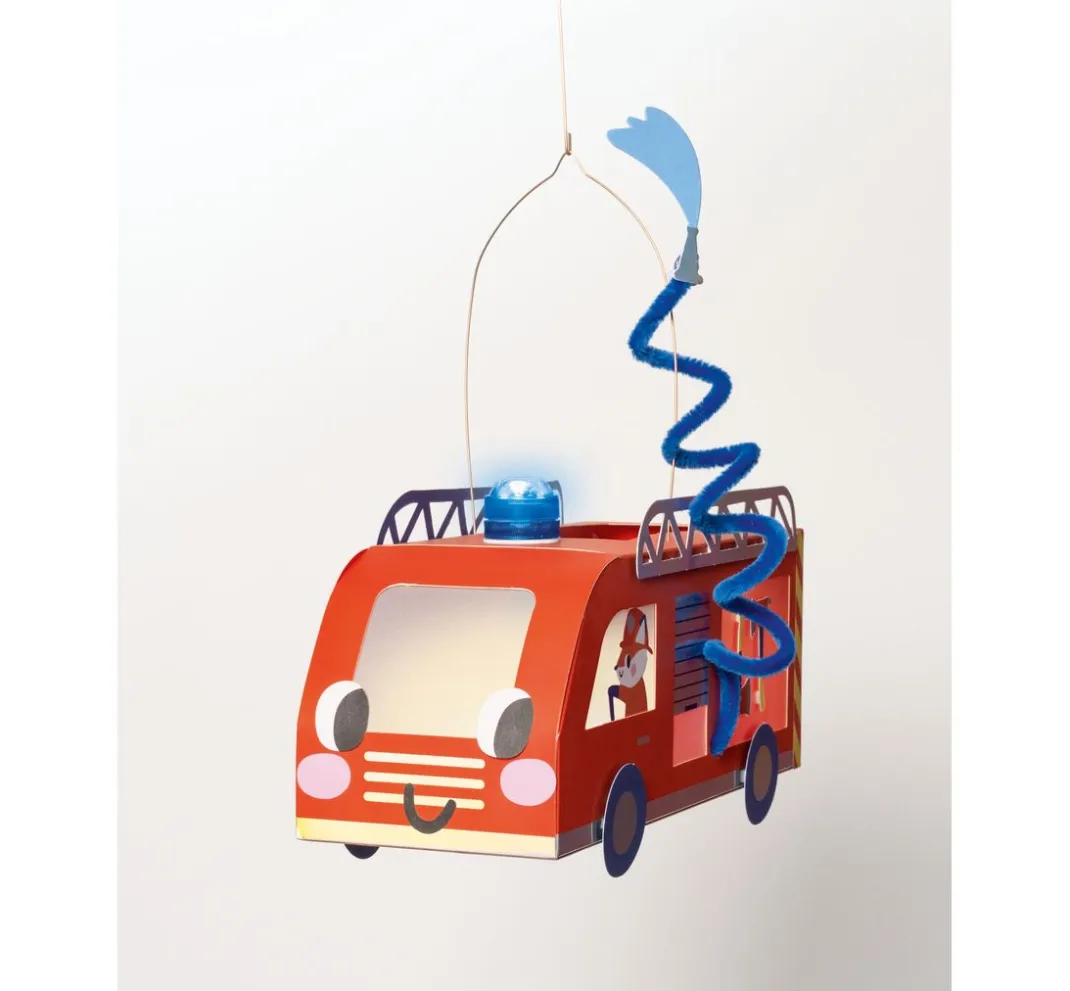 Kinder folia Laternen-Bastelsets|Laterne Basteln>Laternen-Bastelset "Feuerwehr", inkl. 2 LED Lichter