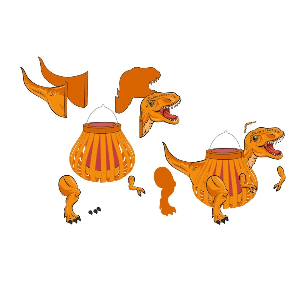 Kinder URSUS Laterne Basteln|Papier>Laternen-Bastelset "T-Rex"